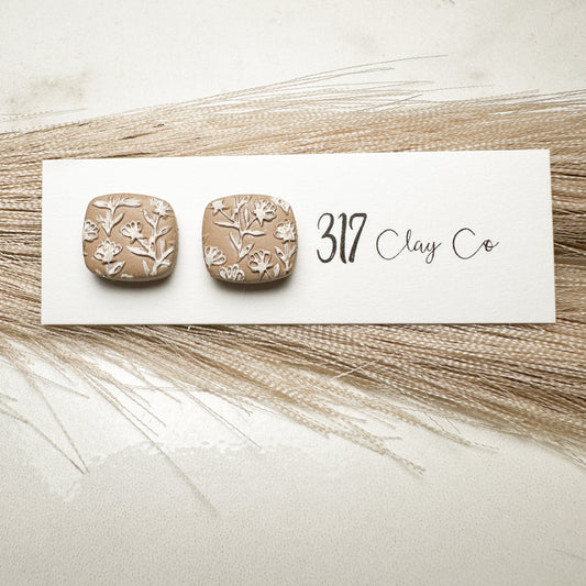 Wildflower Studs - Taupe