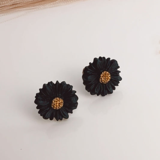 Black Daisy Studs